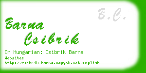 barna csibrik business card